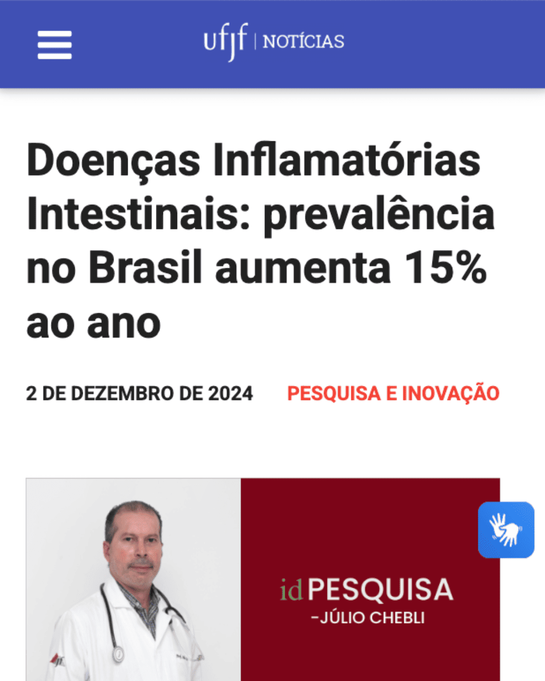 Mídia sobre saúde intestinal