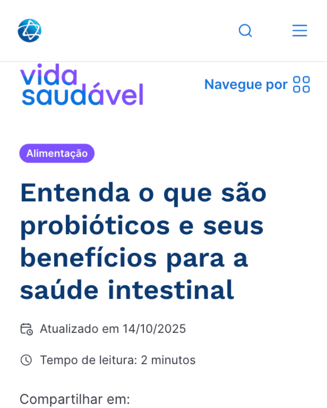 Mídia sobre saúde intestinal