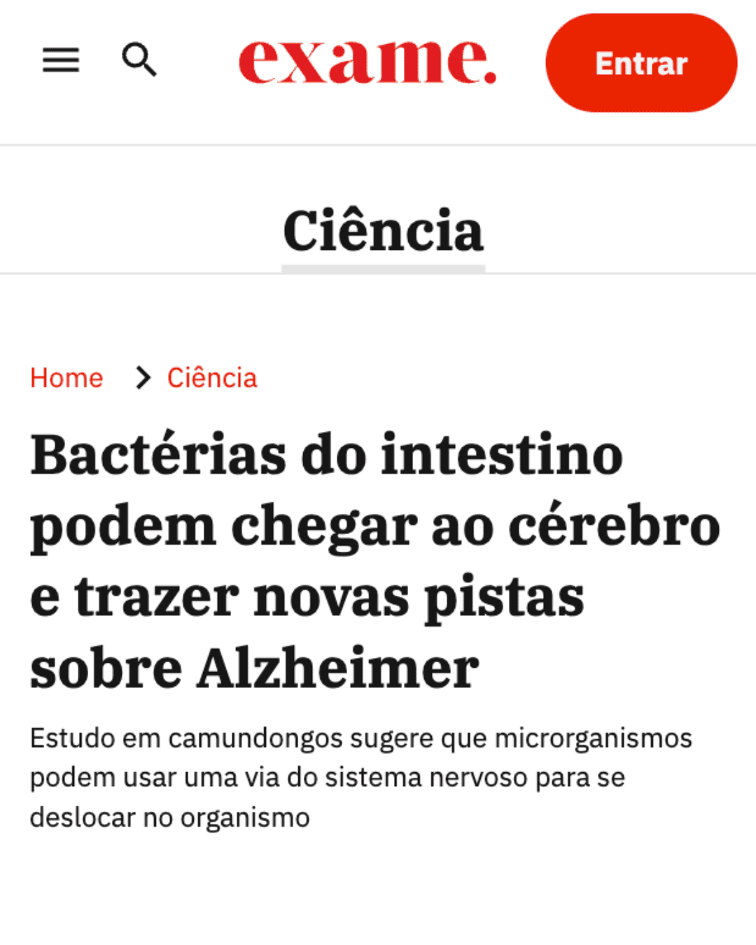 Mídia sobre saúde intestinal