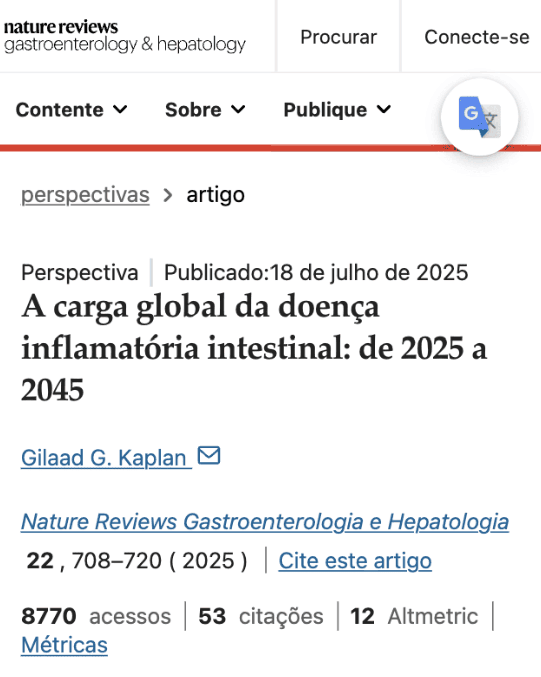 Mídia sobre saúde intestinal