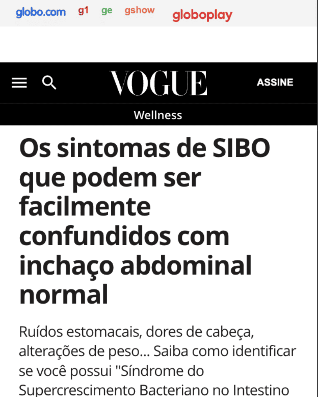 Mídia sobre saúde intestinal